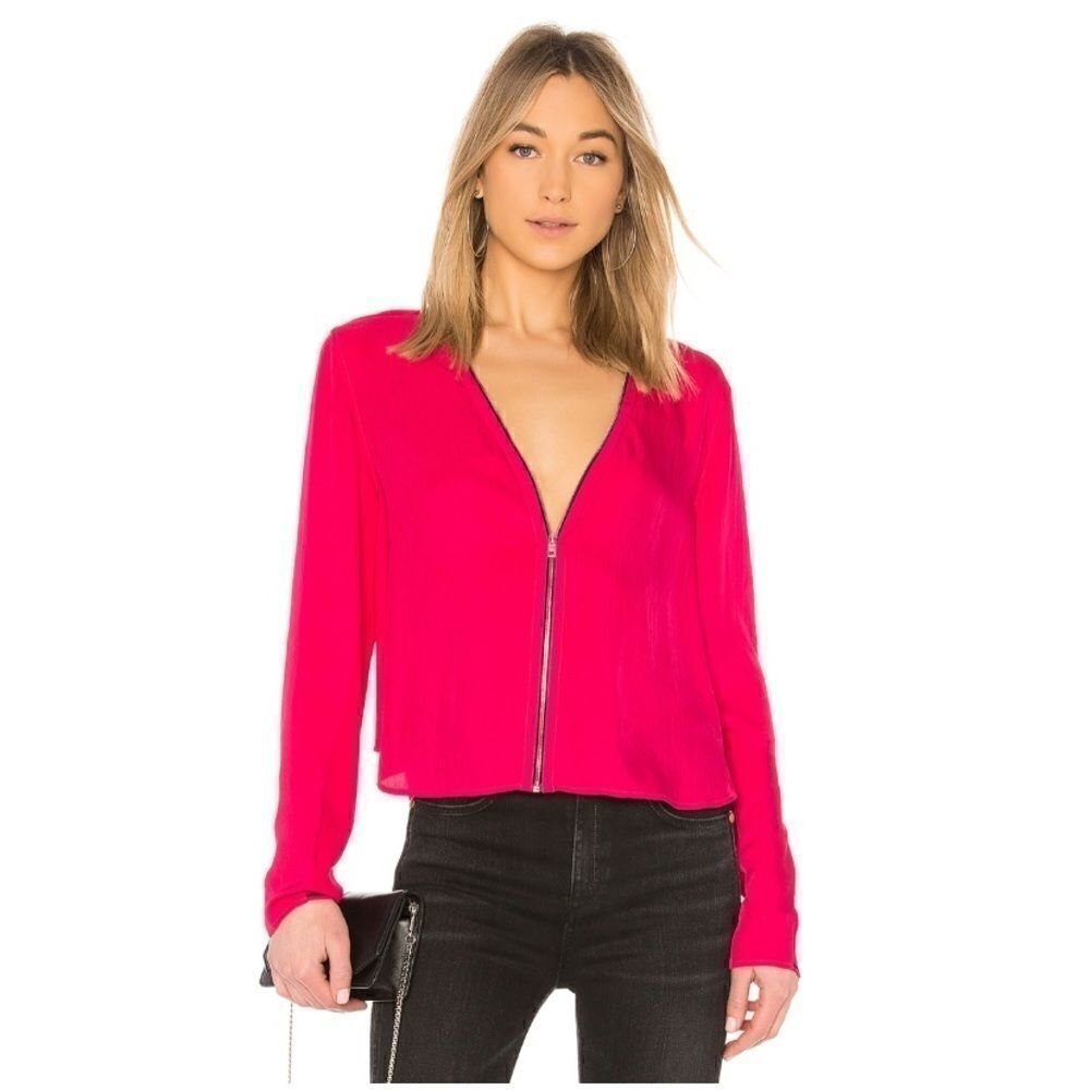 RAG & BONE VANESSA V-NECK ZIP FRONT LONG SLEEVE